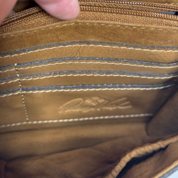 PATRICIA NASH Lanza Tooled Burnished Tan Leather Crossbody Bag Organizer Purse - Picture 8 of 10